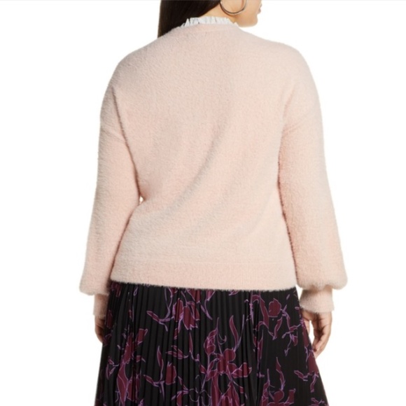 Halogen Pink Pullover V Neck Soft Fuzzy Sweater Plus Size 3X NWT - Picture 4 of 8